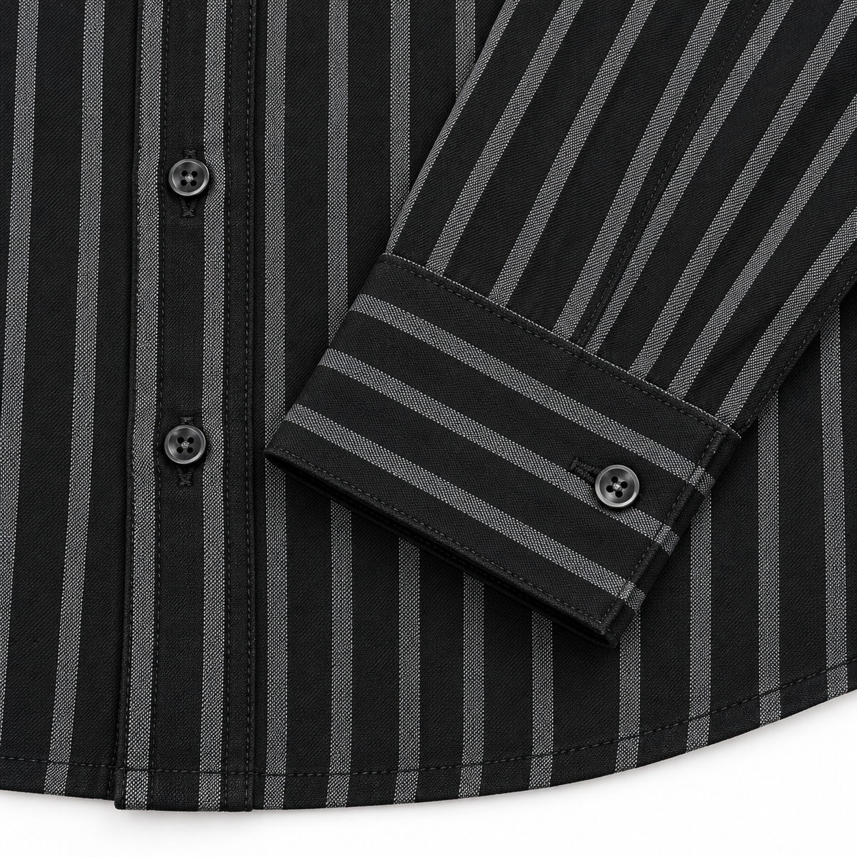 The Legacy Striped Linen Shirt — Charcoal Black