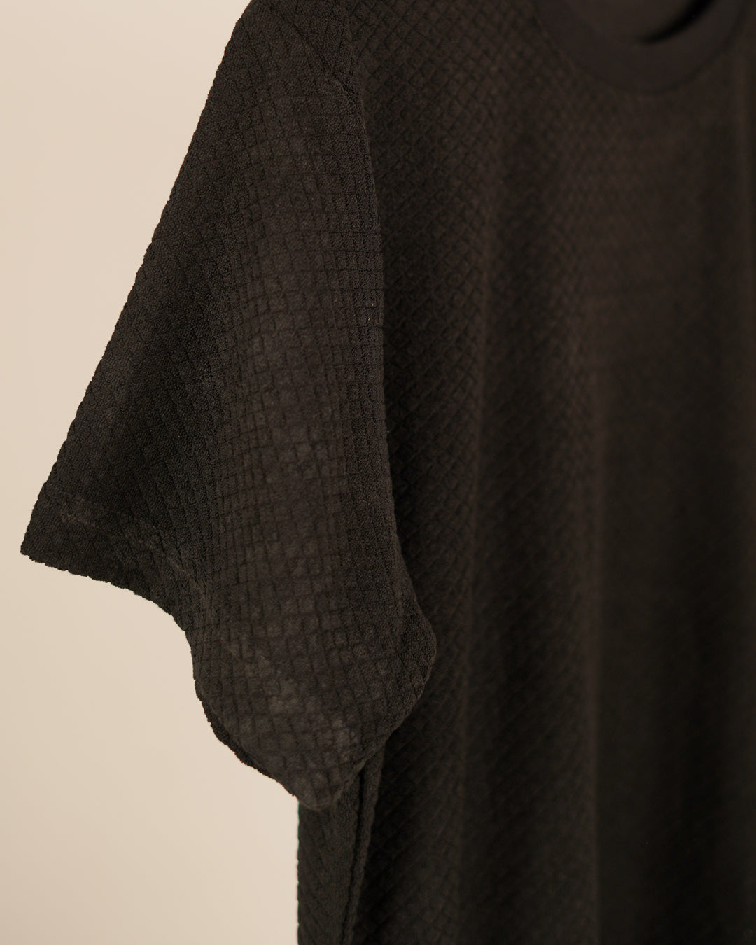 Black Textured Staple Tee