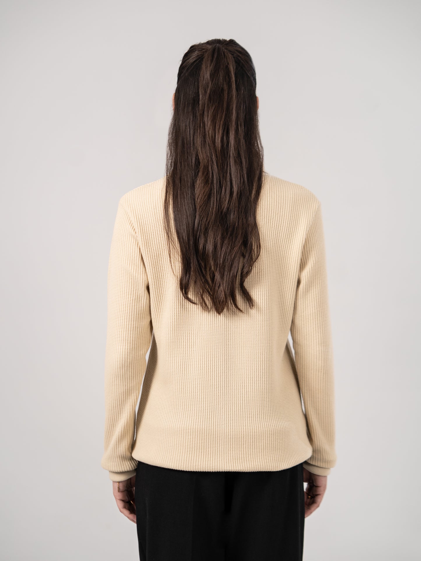 CLASSIC KNIT POLO SWEATER - BEIGE