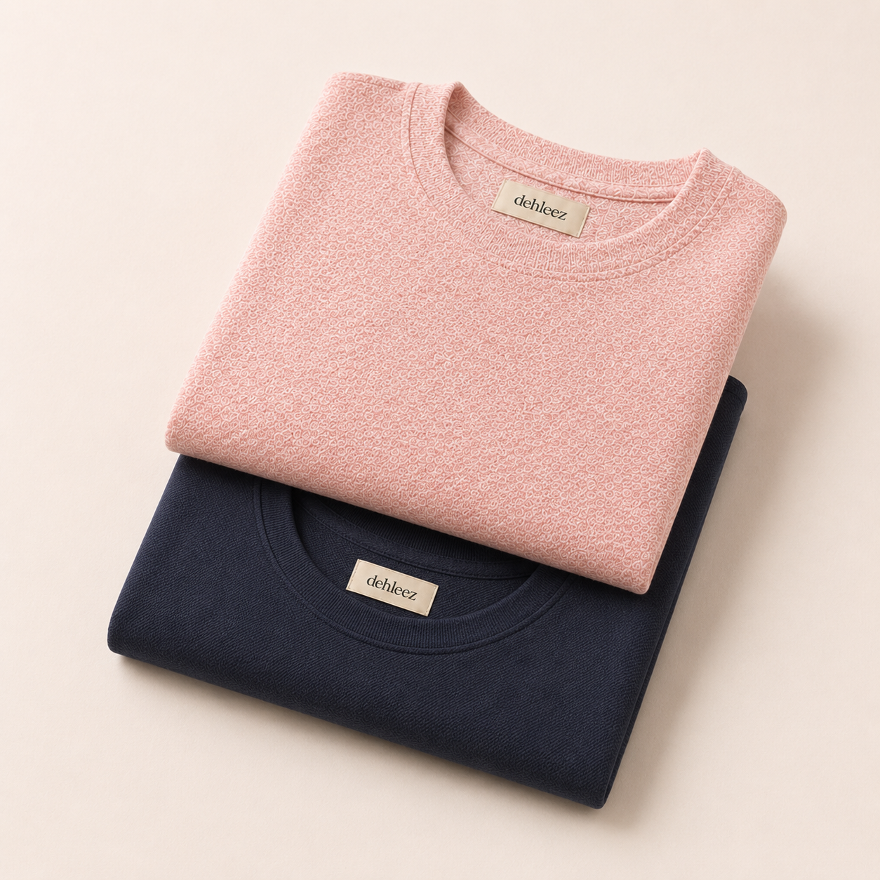 2 Oversized Tee Combo — Navy + Pink
