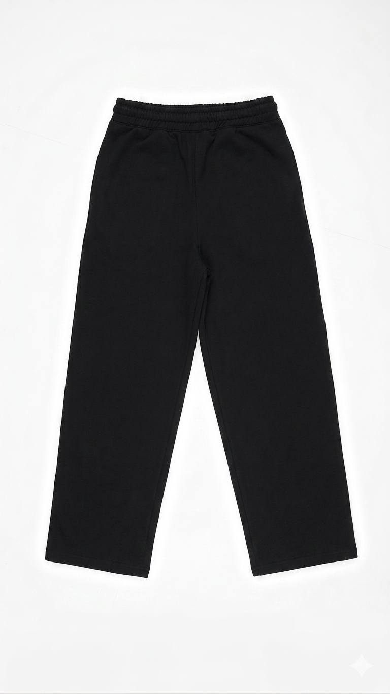 Black Loose Fit Casual Trouser