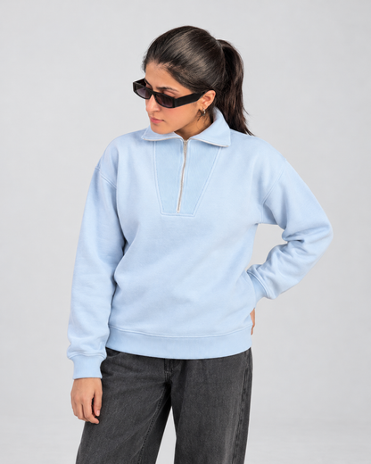 The Essential Quarter-Zip — Powder Blue