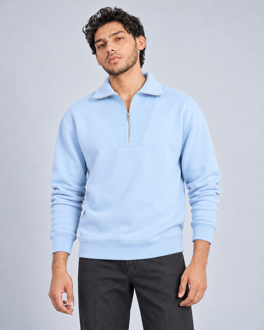 The Essential Quarter-Zip — Powder Blue