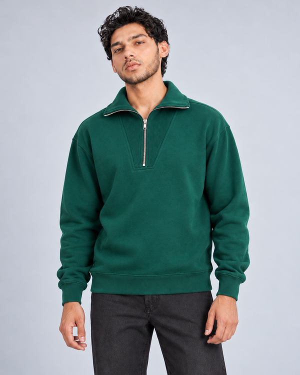 The Essential Quarter-Zip — Forest Green