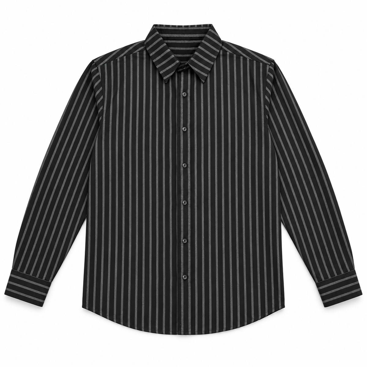 The Legacy Striped Linen Shirt — Charcoal Black
