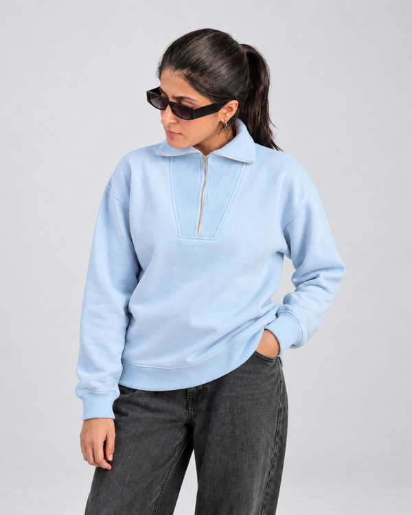 The Essential Quarter-Zip — Powder Blue