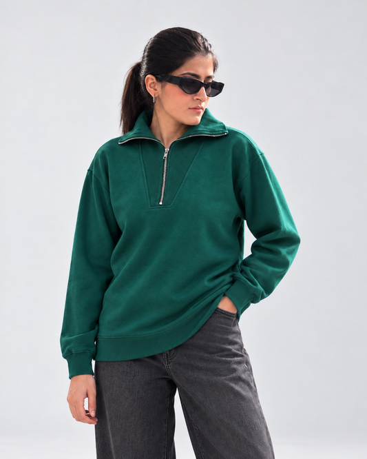 The Essential Quarter-Zip — Forest Green