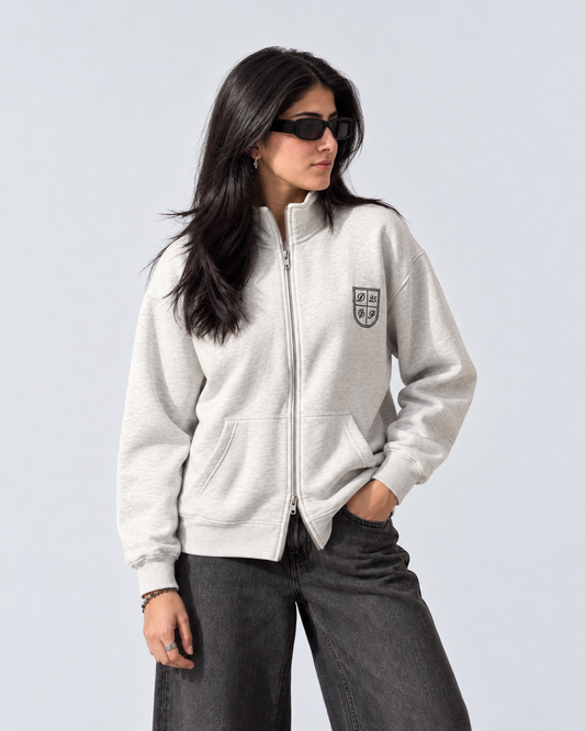 The Heritage Full-Zip Jacket — Heather Grey
