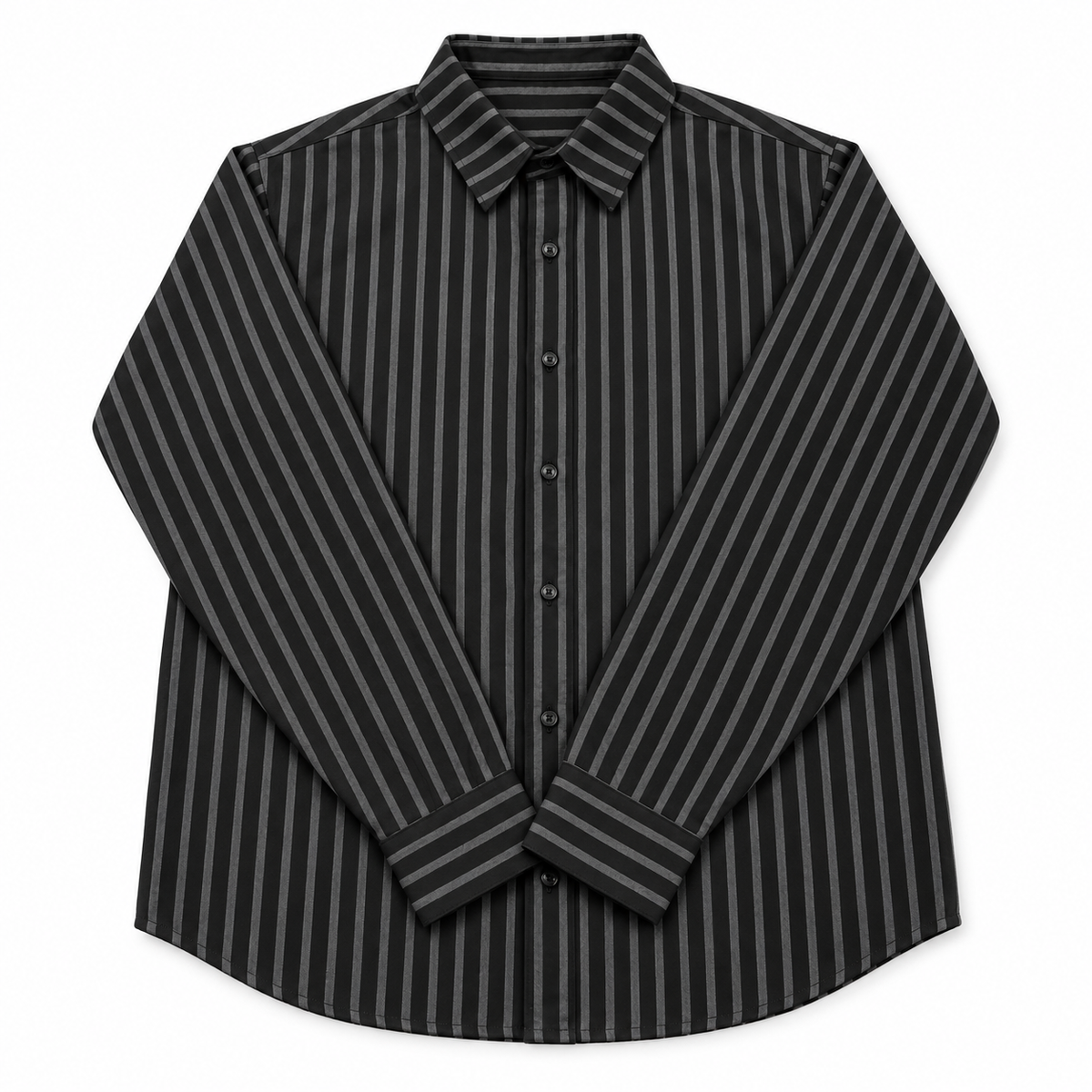 The Legacy Striped Linen Shirt — Charcoal Black