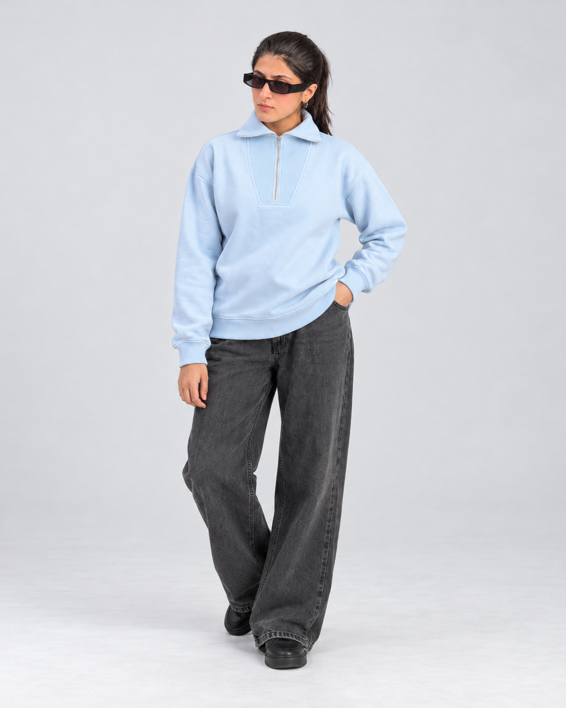 The Essential Quarter-Zip — Powder Blue