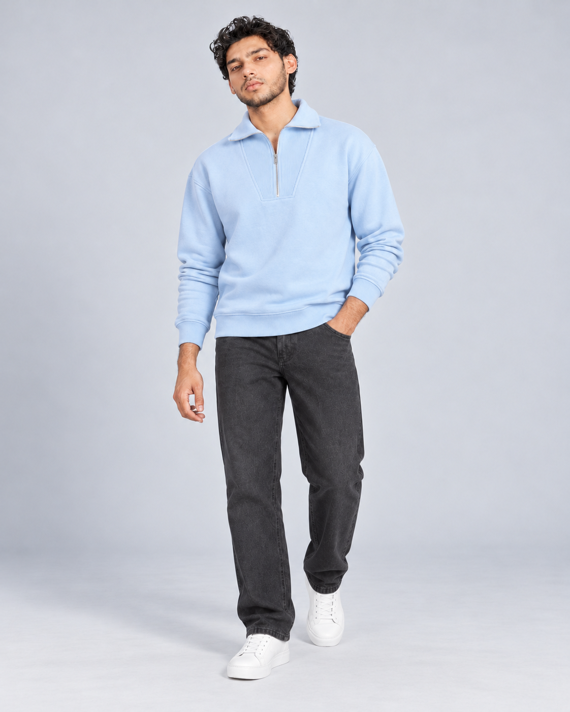 The Essential Quarter-Zip — Powder Blue