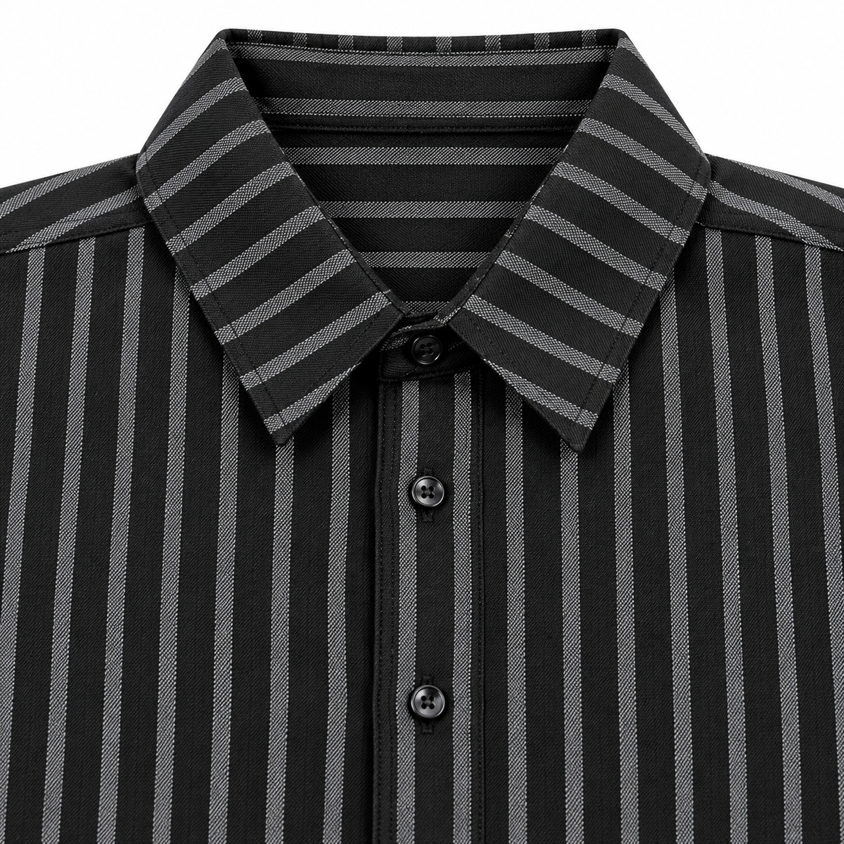 The Legacy Striped Linen Shirt — Charcoal Black