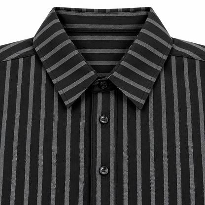 The Legacy Striped Linen Shirt — Charcoal Black