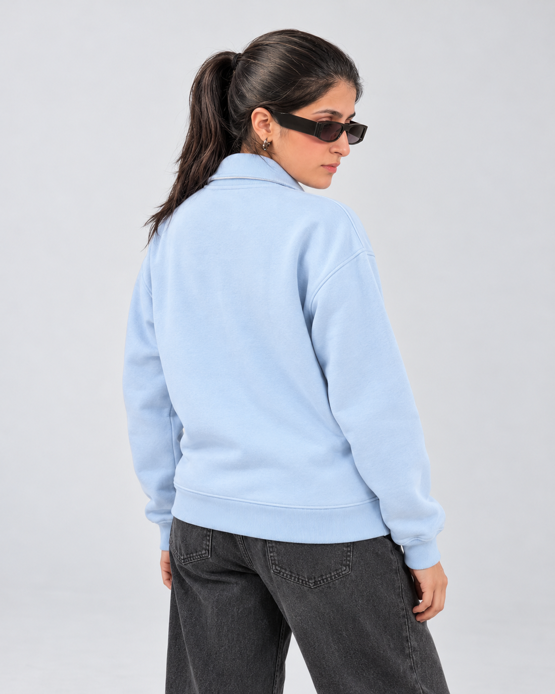 The Essential Quarter-Zip — Powder Blue