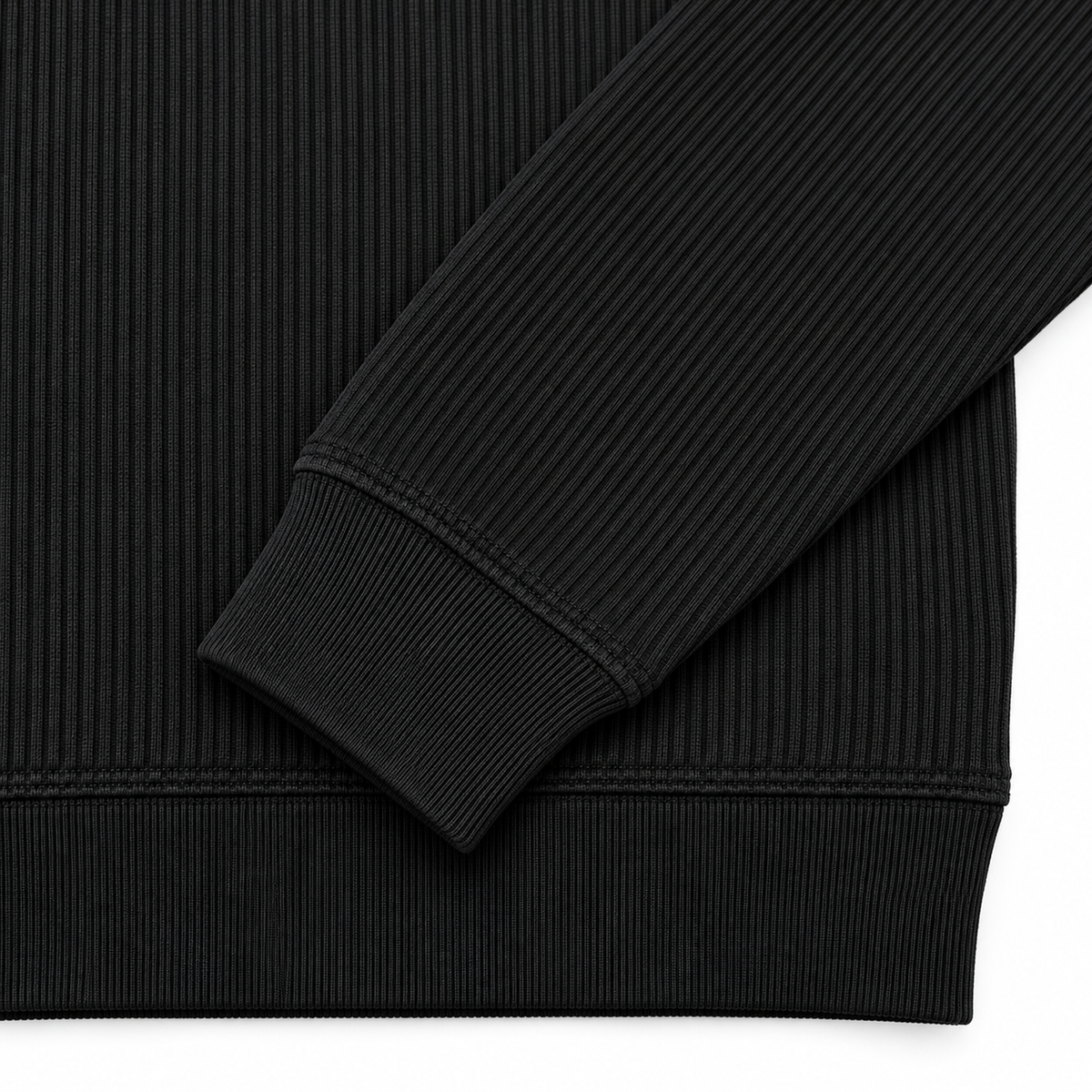 The Johnny Waffle Knit Polo — Classic Black