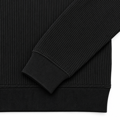 The Johnny Waffle Knit Polo — Classic Black