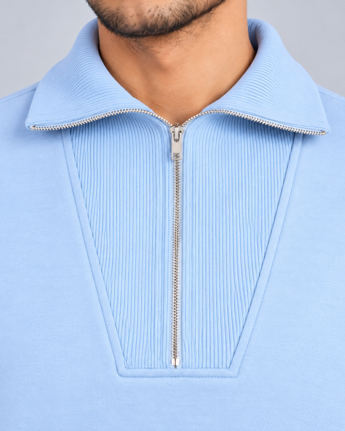 The Essential Quarter-Zip — Powder Blue