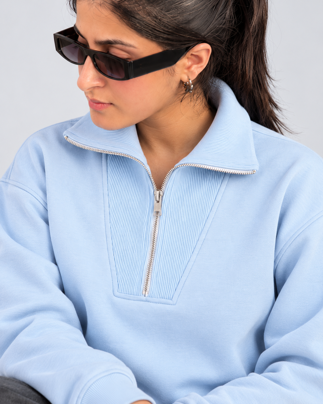 The Essential Quarter-Zip — Powder Blue