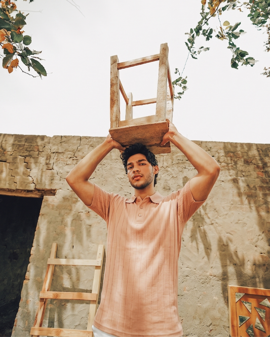 Peach Drop Needle Polo