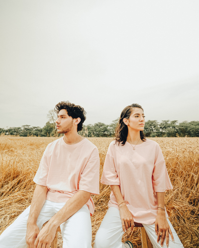 Pink Boucle Drop Tee