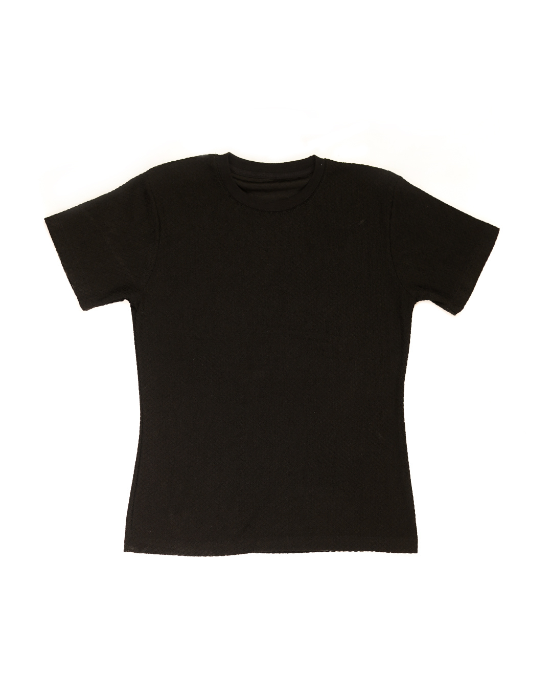 Black Textured Staple Tee