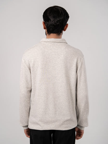 Soft Knit Zip Sweater - Heather Gray