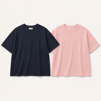 2 Oversized Tee Combo — Navy + Pink