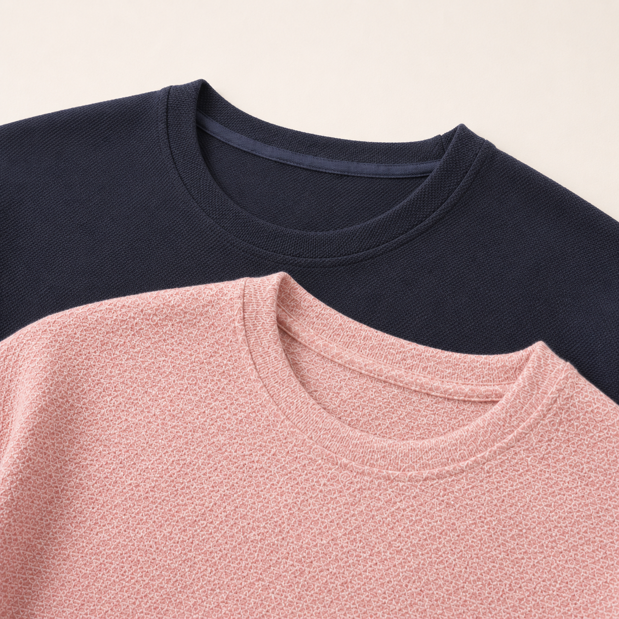 2 Oversized Tee Combo — Navy + Pink