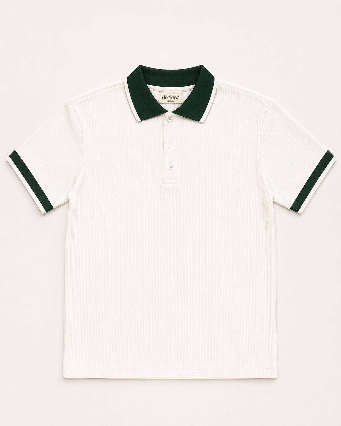 White Contrast Knit Polo