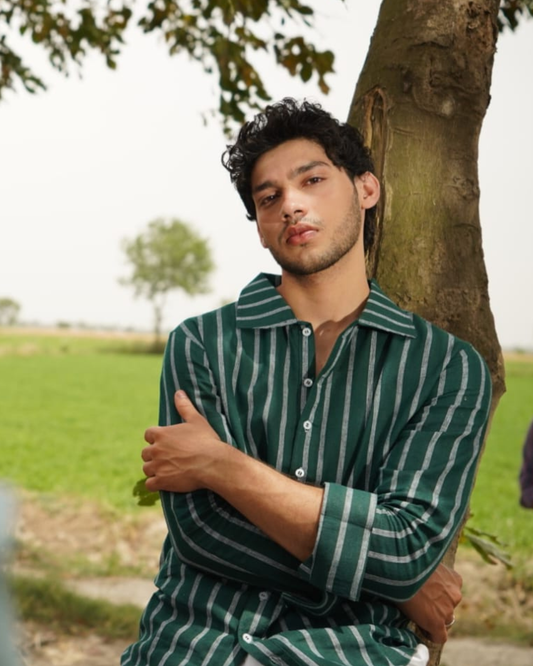 Striped Linen Blend Shirt