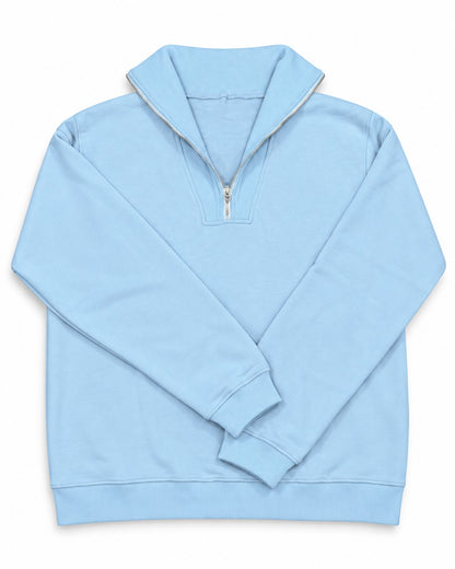 The Essential Quarter-Zip — Powder Blue