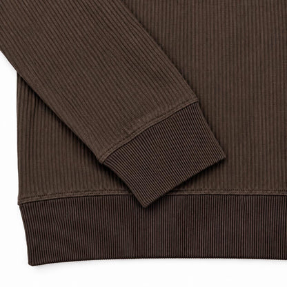 The Johnny Waffle Knit Polo — Mocha Brown