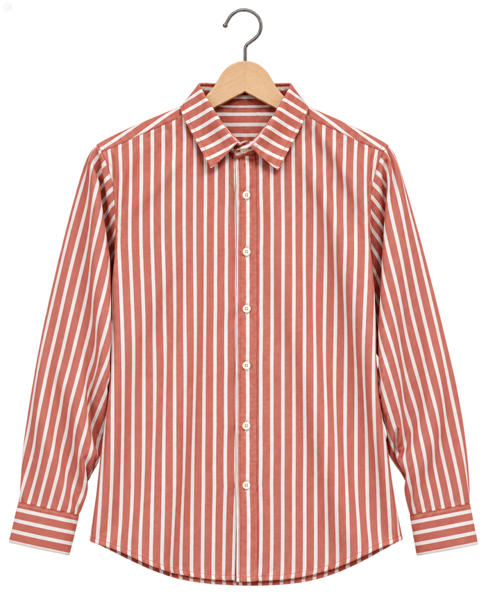 The Legacy Striped Linen Shirt — Vintage Burgundy