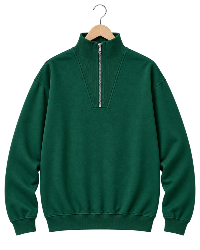 The Essential Quarter-Zip — Forest Green