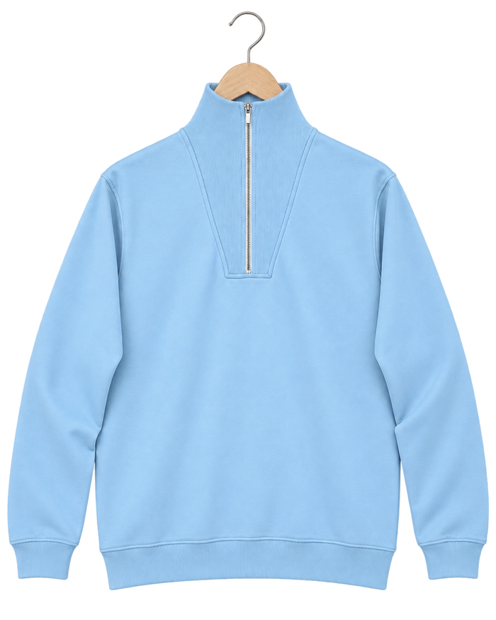 The Essential Quarter-Zip — Powder Blue