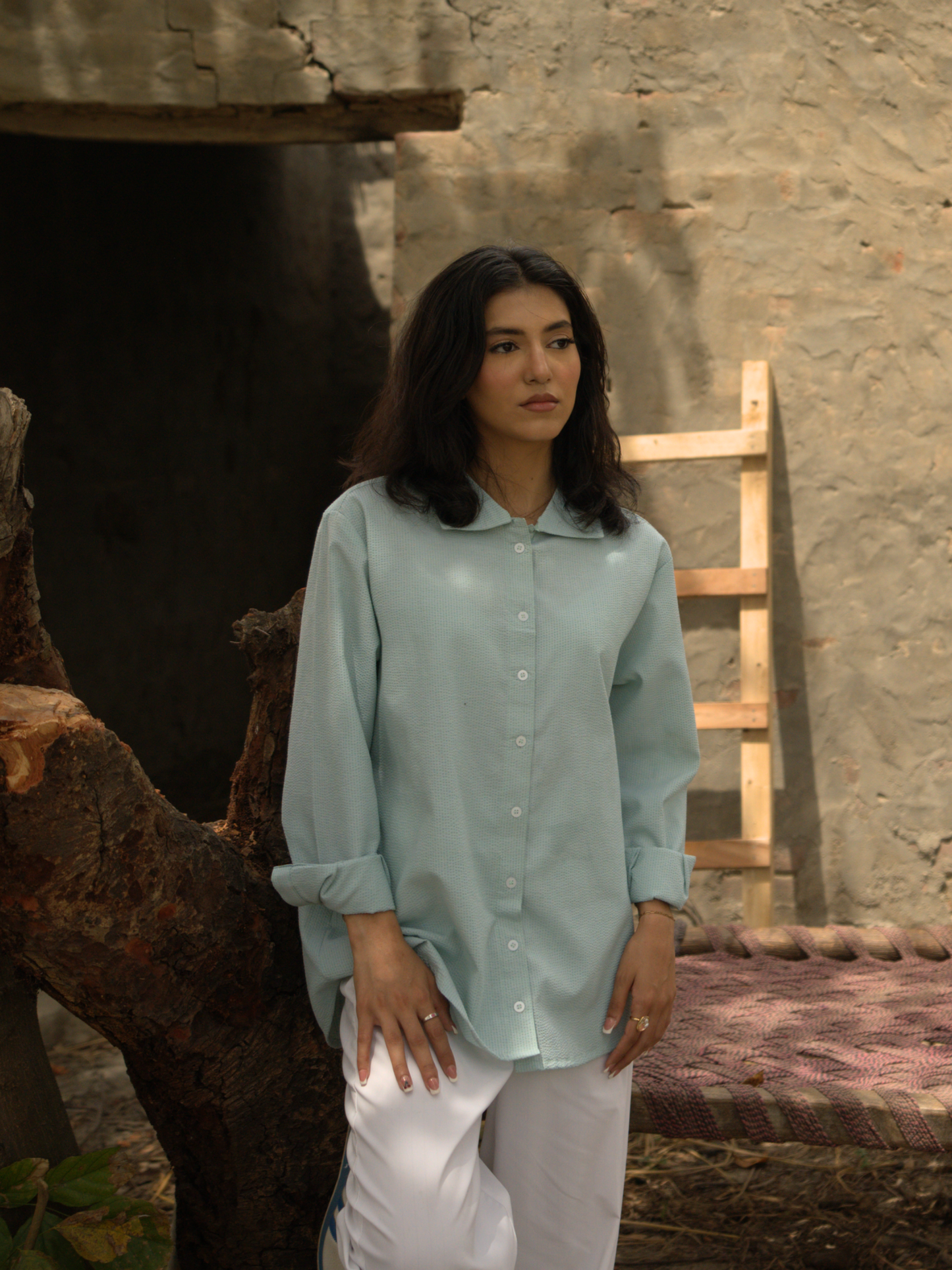 Sage Textured Relaxed Shirt