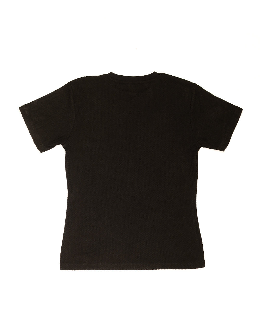 Black Textured Staple Tee